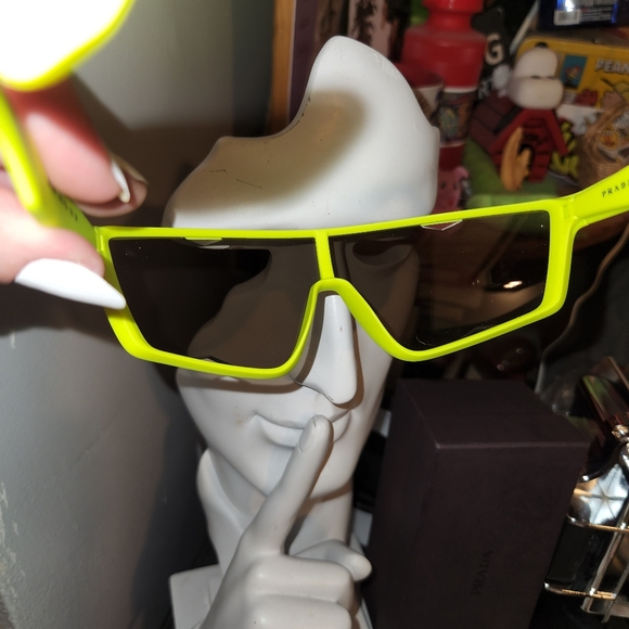 Prada Neon Yellow Sunglasses- Prada Shades - Picture 6 of 16